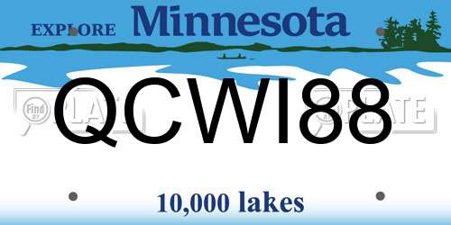 QCWI88 Minnesota License Plate