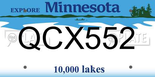QCX552 Minnesota License Plate