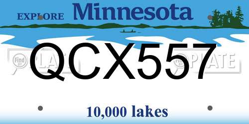 QCX557 Minnesota License Plate
