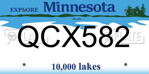 QCX582 Minnesota License Plate