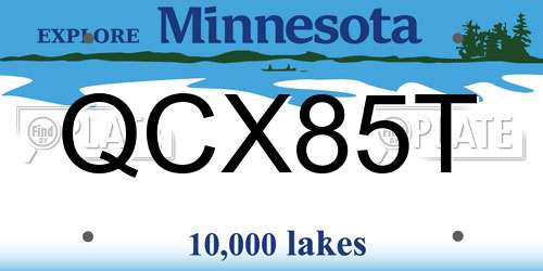 QCX85T Minnesota License Plate