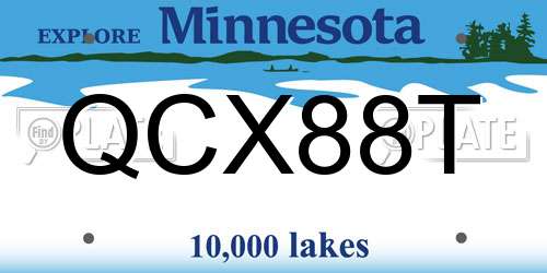 QCX88T Minnesota License Plate