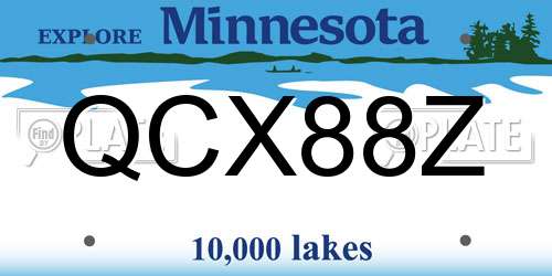 QCX88Z Minnesota License Plate