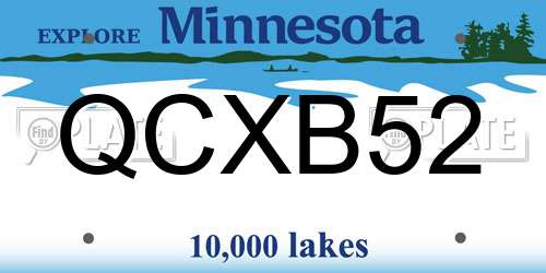 QCXB52 Minnesota License Plate