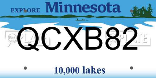 QCXB82 Minnesota License Plate