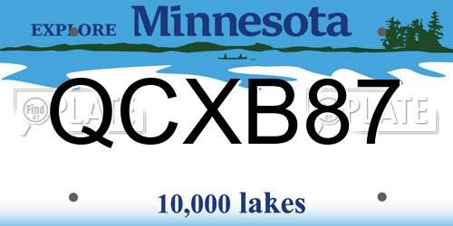 QCXB87 Minnesota License Plate