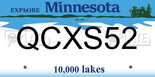 QCXS52 Minnesota License Plate