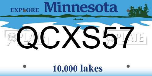 QCXS57 Minnesota License Plate