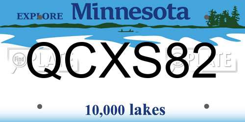 QCXS82 Minnesota License Plate