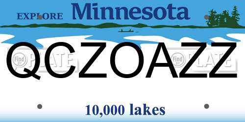 QCZOAZZ Minnesota License Plate