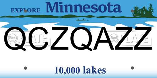QCZQAZZ Minnesota License Plate