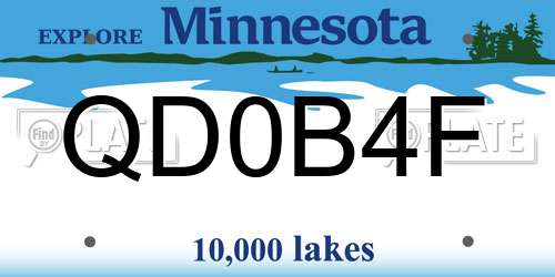 QD0B4F Minnesota License Plate