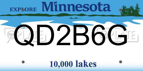 QD2B6G Minnesota License Plate