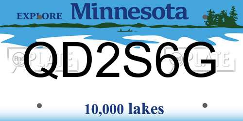 QD2S6G Minnesota License Plate