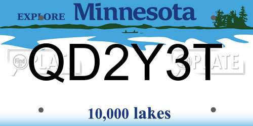 QD2Y3T Minnesota License Plate