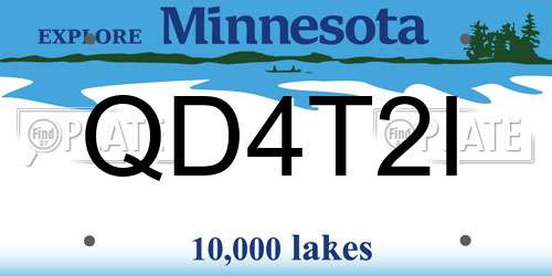 QD4T2I Minnesota License Plate
