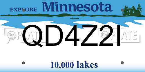 QD4Z2I Minnesota License Plate
