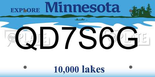 QD7S6G Minnesota License Plate