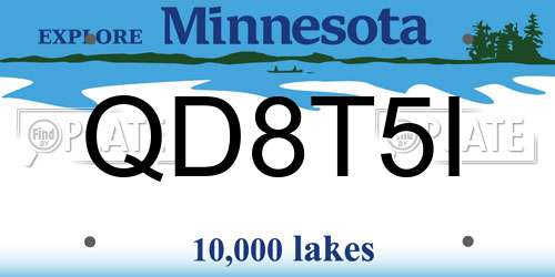 QD8T5I Minnesota License Plate