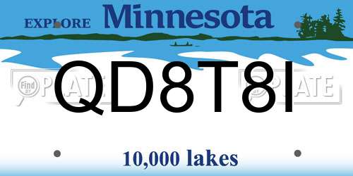 QD8T8I Minnesota License Plate