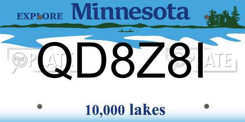 QD8Z8I Minnesota License Plate
