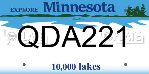 QDA221 Minnesota License Plate