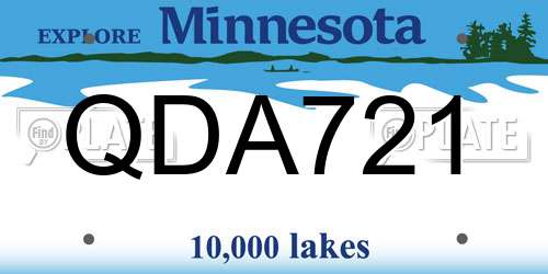 QDA721 Minnesota License Plate