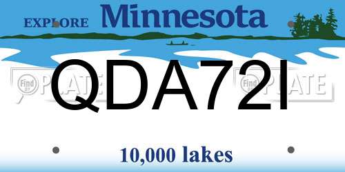 QDA72I Minnesota License Plate