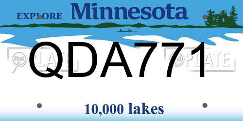 QDA771 Minnesota License Plate