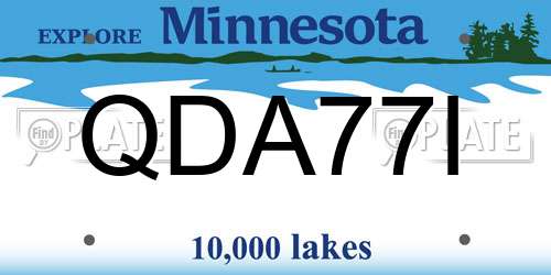 QDA77I Minnesota License Plate