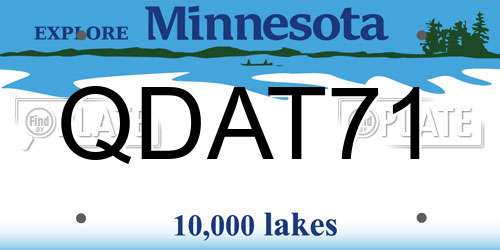 QDAT71 Minnesota License Plate
