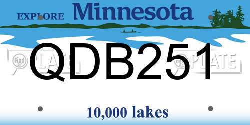 QDB251 Minnesota License Plate
