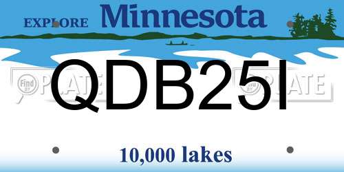 QDB25I Minnesota License Plate
