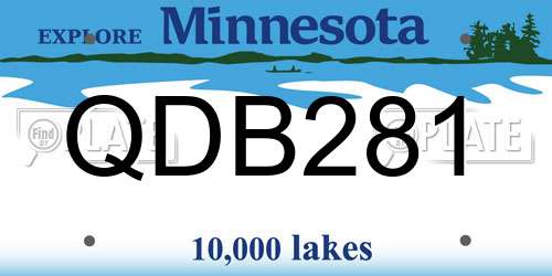 QDB281 Minnesota License Plate
