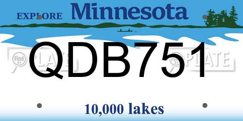 QDB751 Minnesota License Plate