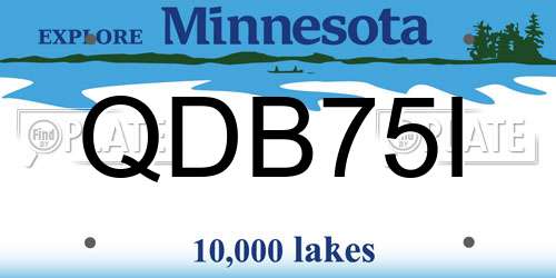 QDB75I Minnesota License Plate