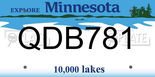QDB781 Minnesota License Plate