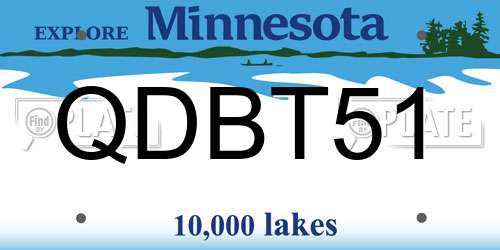 QDBT51 Minnesota License Plate