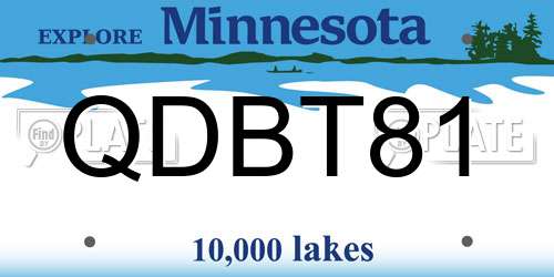 QDBT81 Minnesota License Plate