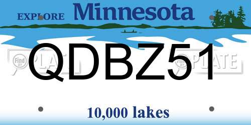 QDBZ51 Minnesota License Plate