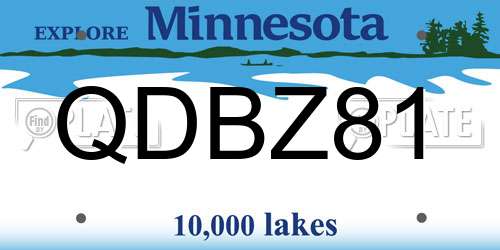 QDBZ81 Minnesota License Plate