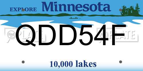 QDD54F Minnesota License Plate