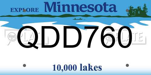 QDD760 Minnesota License Plate