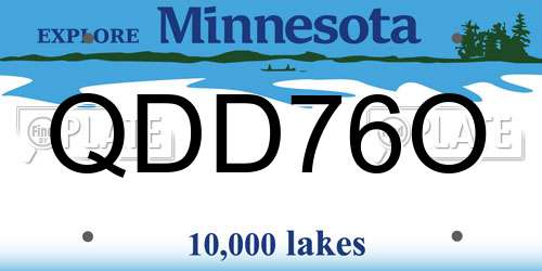 QDD76O Minnesota License Plate