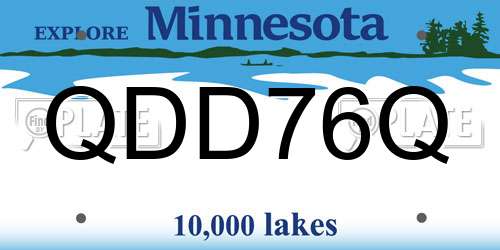 QDD76Q Minnesota License Plate