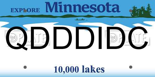 QDDDIDC Minnesota License Plate