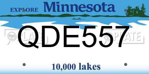 QDE557 Minnesota License Plate