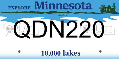 QDN220 Minnesota License Plate