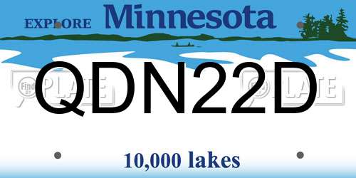 QDN22D Minnesota License Plate