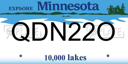 QDN22O Minnesota License Plate